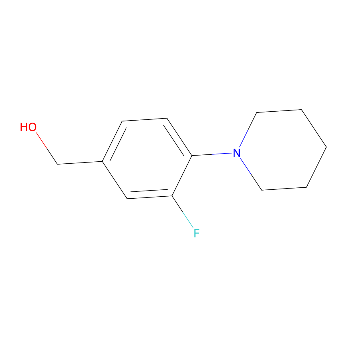 [3-Fluoro-4-(piperidin-1-yl)phenyl]methanol molecular structure, CAS 677312-75-3