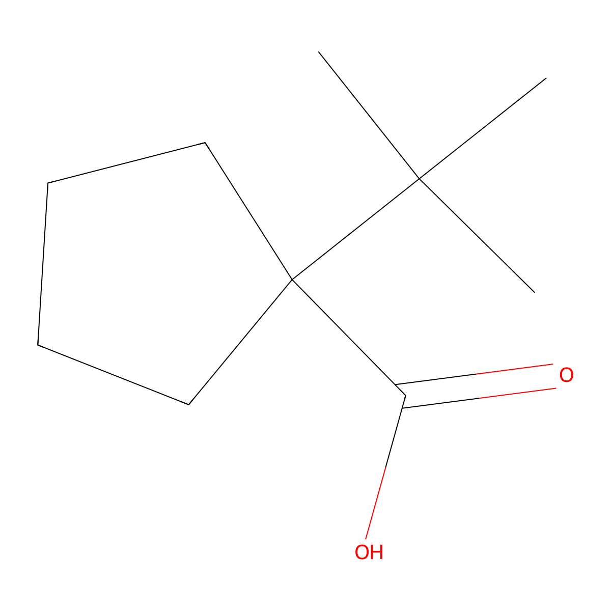 1-Tert-butylcyclopentane-1-carboxylic acid molecular structure, CAS 67732-08-5