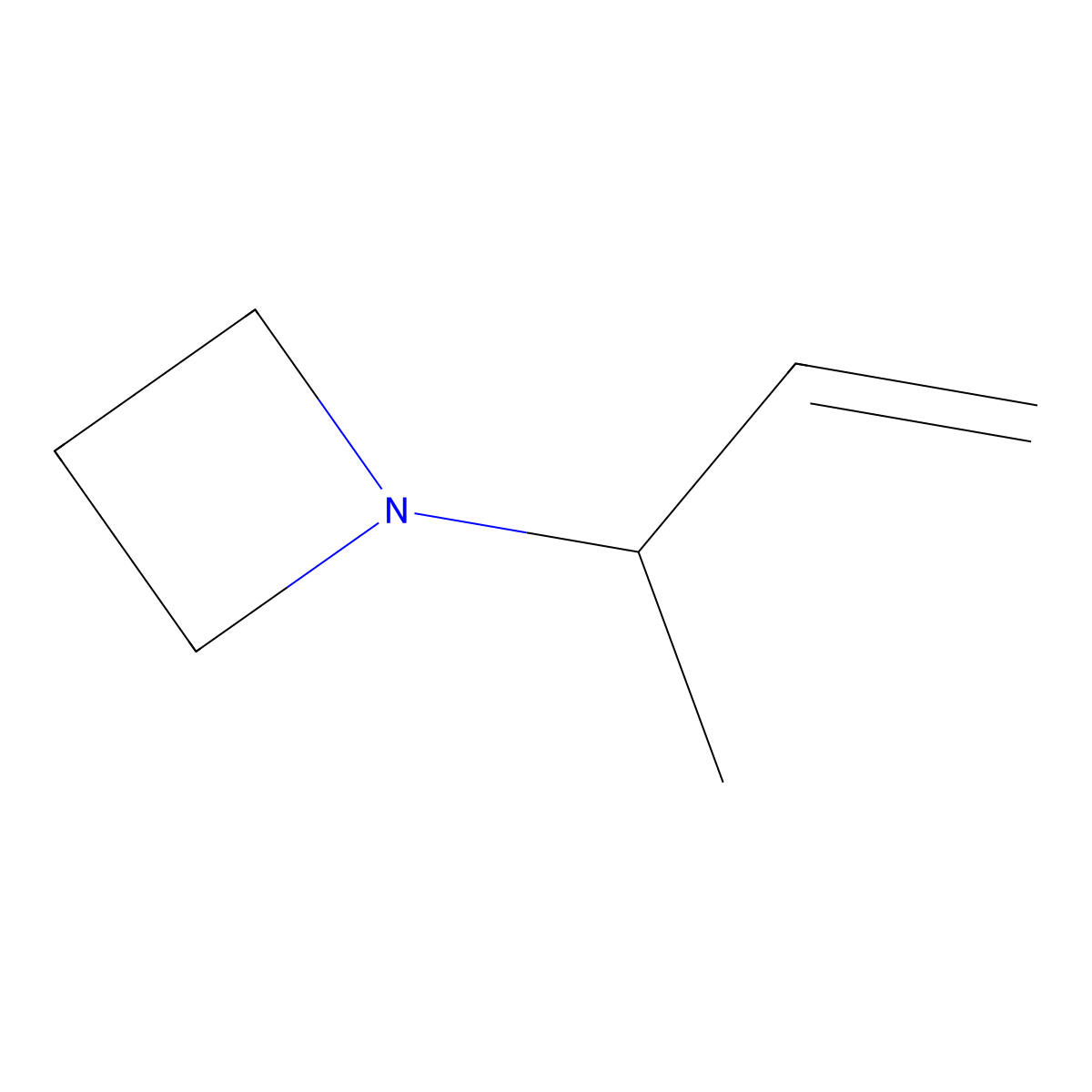 1-(But-3-en-2-yl)azetidine molecular structure, CAS 67732-40-5