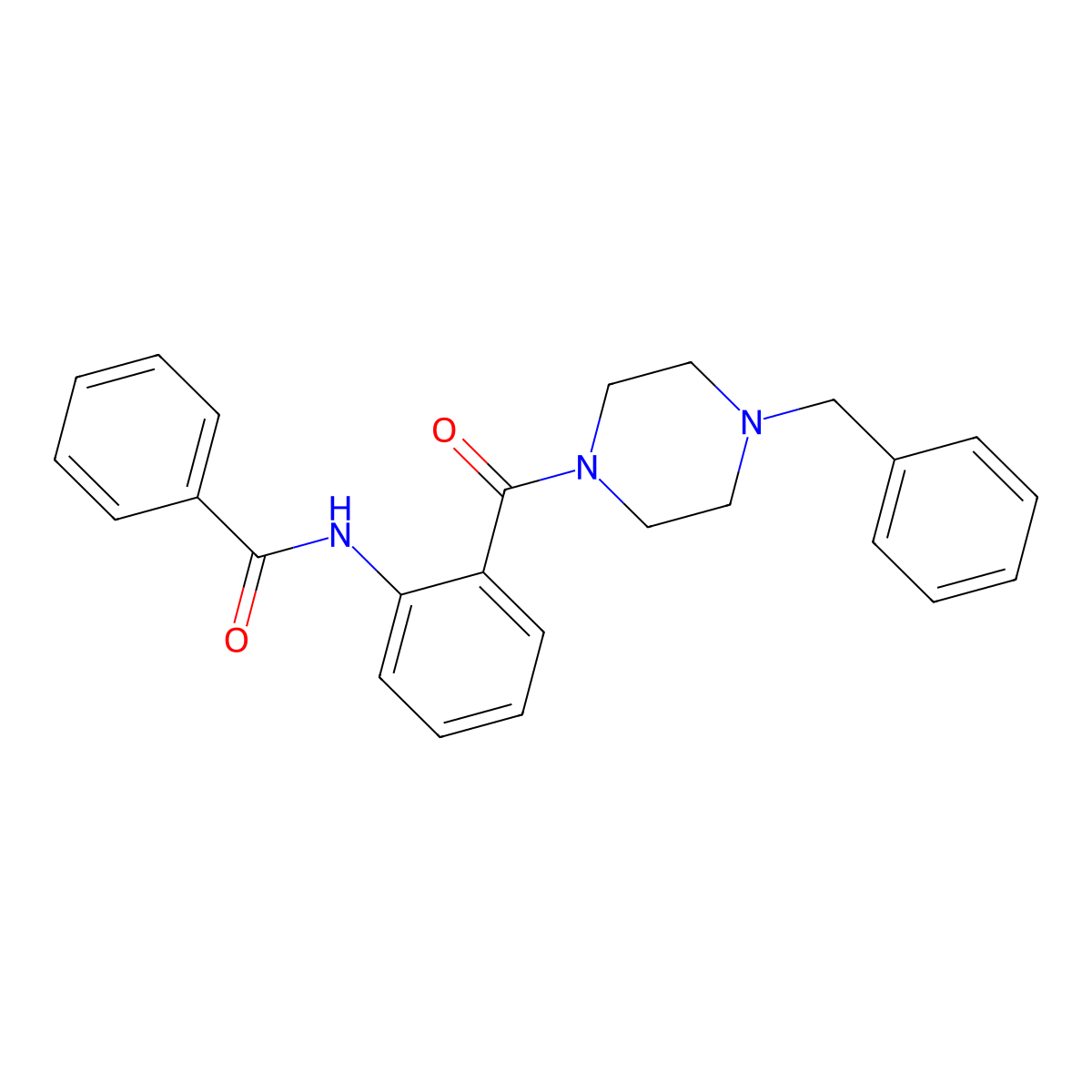 N-[2-(4-benzylpiperazine-1-carbonyl)phenyl]benzamide molecular structure, CAS 677320-18-2