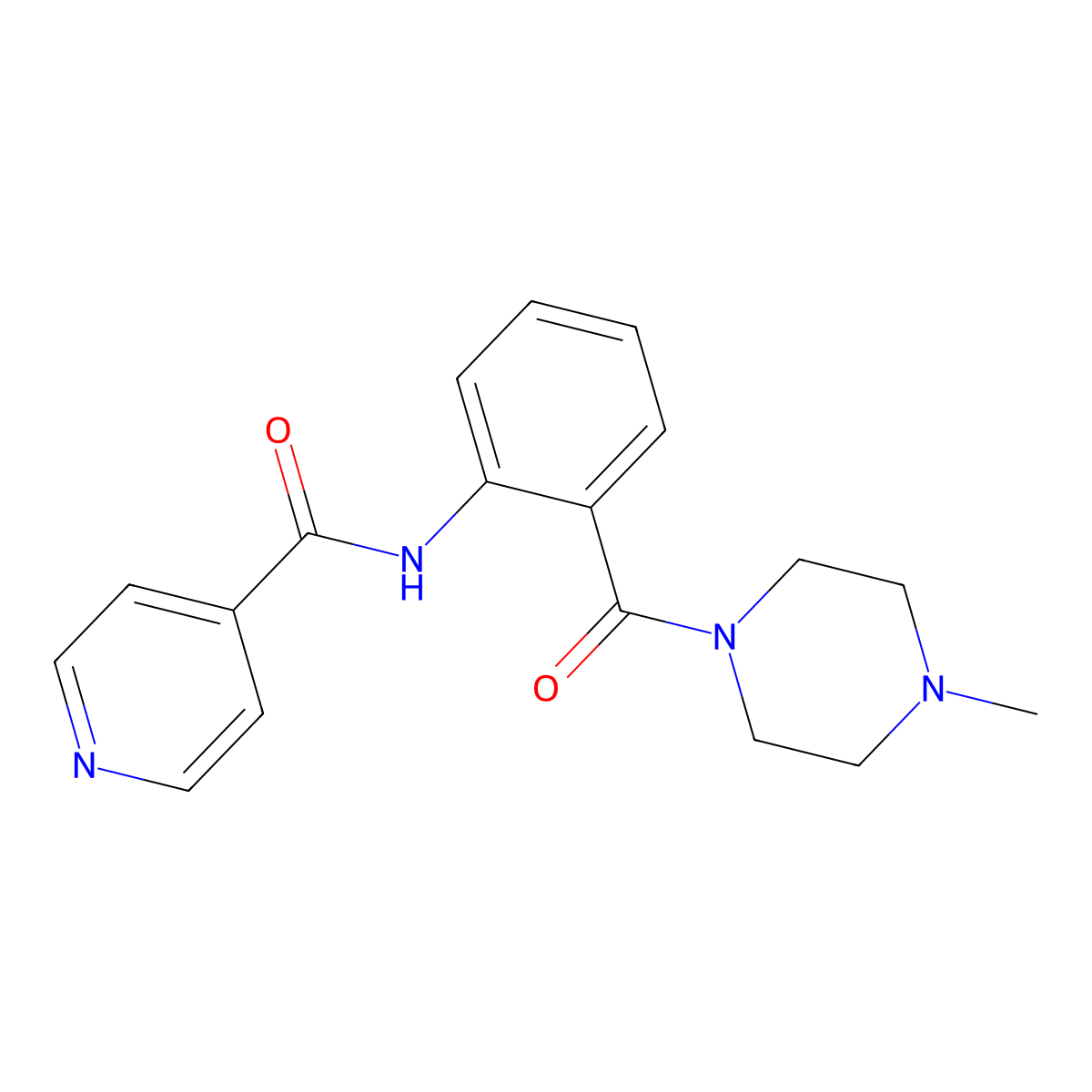 N-[2-(4-methylpiperazine-1-carbonyl)phenyl]pyridine-4-carboxamide molecular structure, CAS 677320-22-8