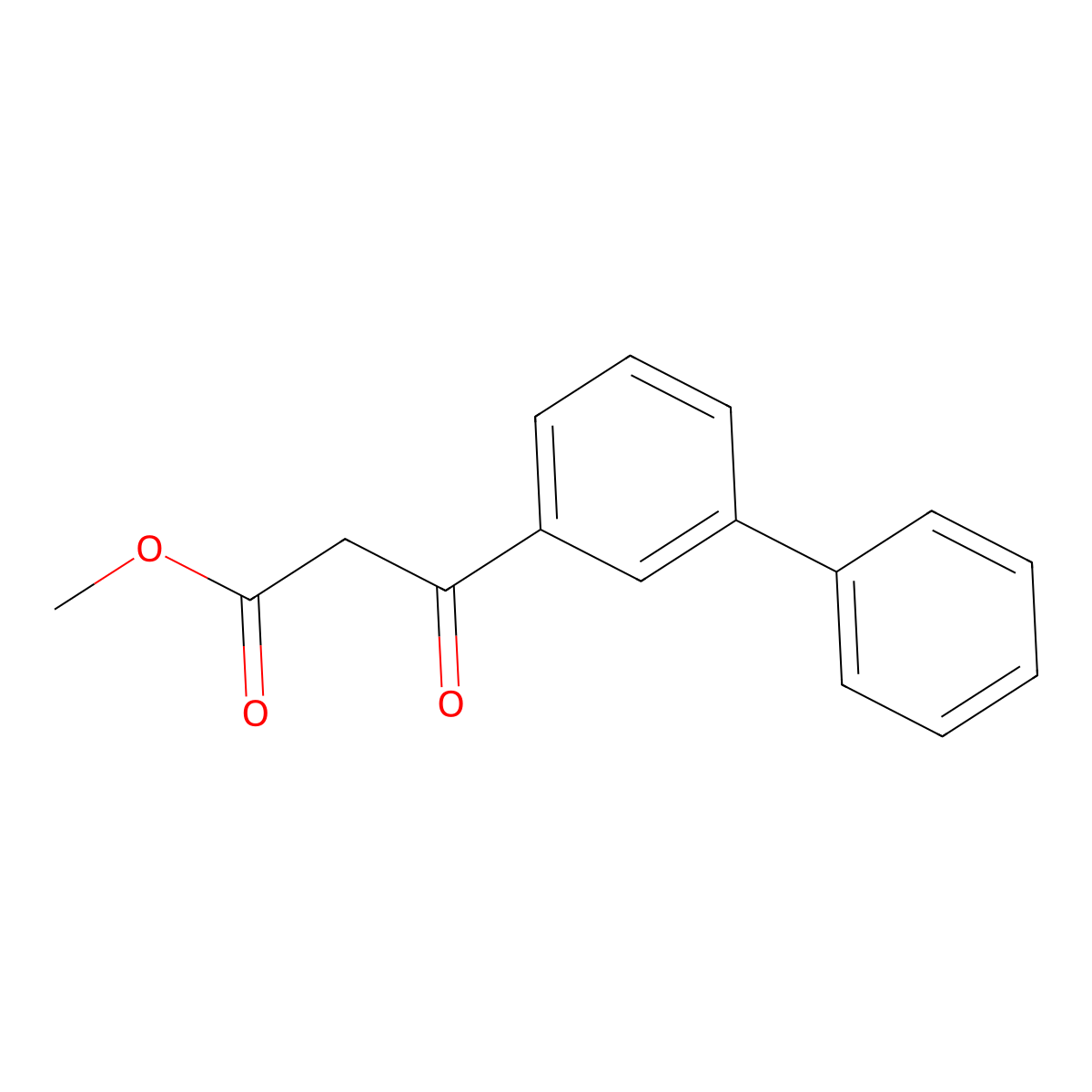 Methyl 3-oxo-3-(3-phenylphenyl)propanoate molecular structure, CAS 677326-70-4