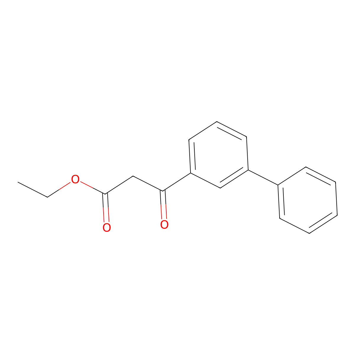 Ethyl 3-oxo-3-(3-phenylphenyl)propanoate molecular structure, CAS 677326-79-3