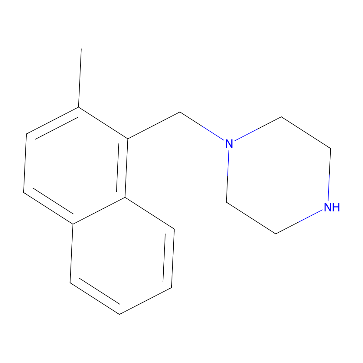 1-(2-Methylnaphthalen-1-ylmethyl)piperazine molecular structure, CAS 677326-80-6