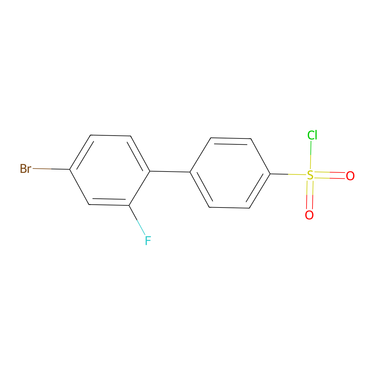4'-Bromo-2'-fluorobiphenyl-4-sulfonyl chloride molecular structure, CAS 677326-82-8
