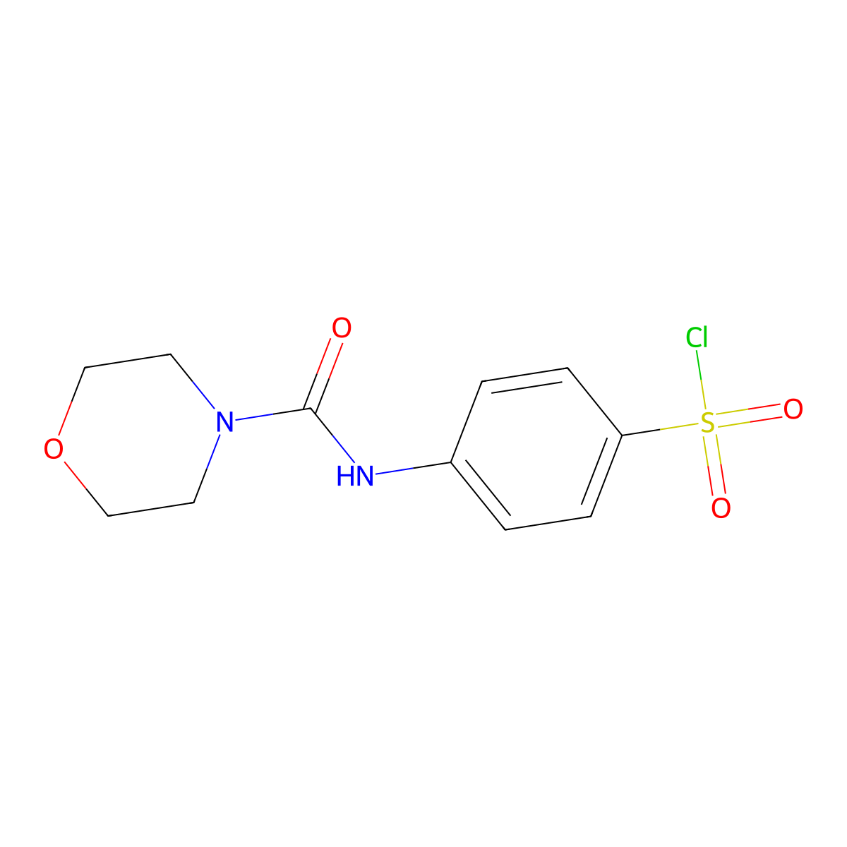 4-[(Morpholine-4-carbonyl)-amino]-benzenesulfonyl chloride molecular structure, CAS 677326-94-2