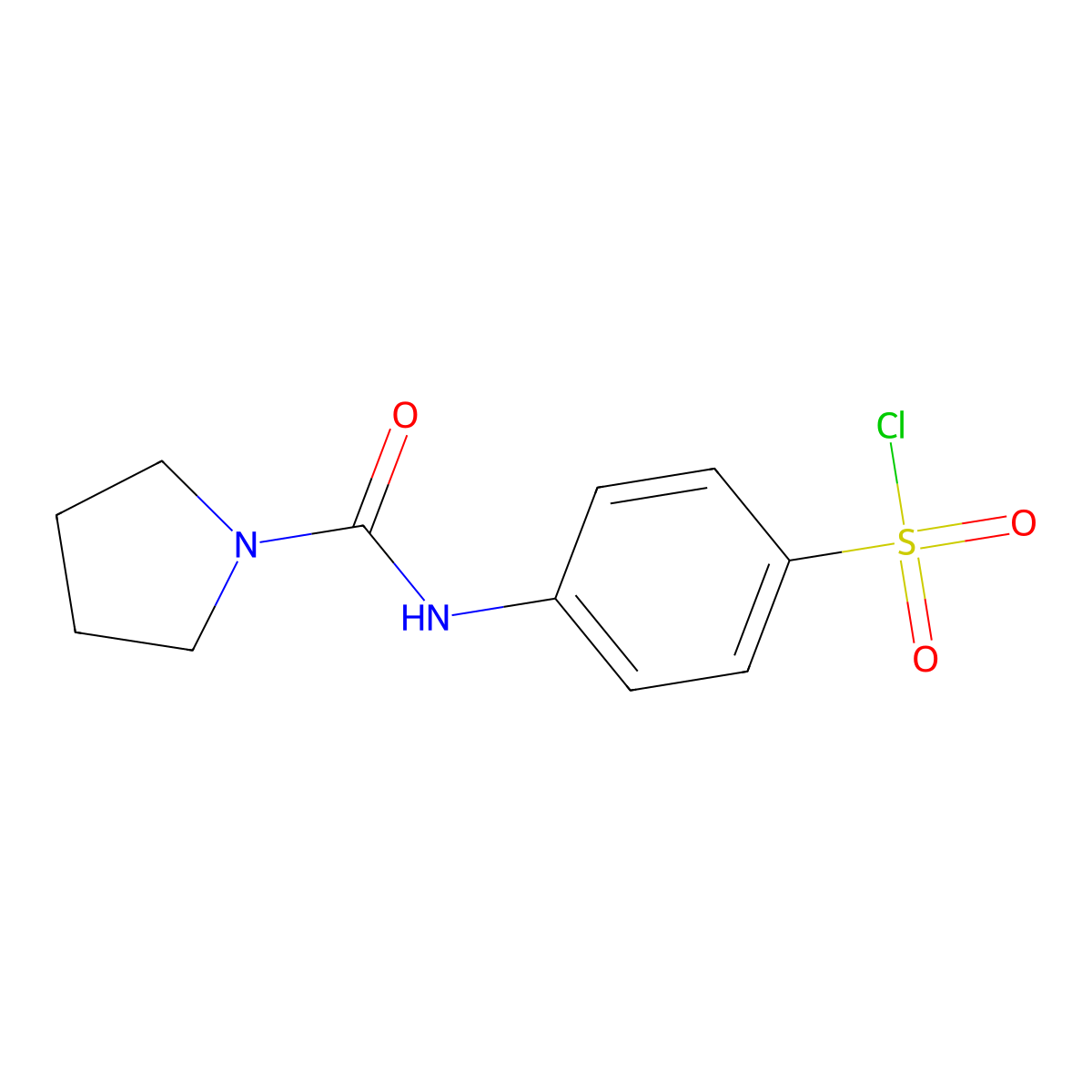 4-(pyrrolidine-1-carbonylamino)benzenesulfonyl Chloride molecular structure, CAS 677326-96-4
