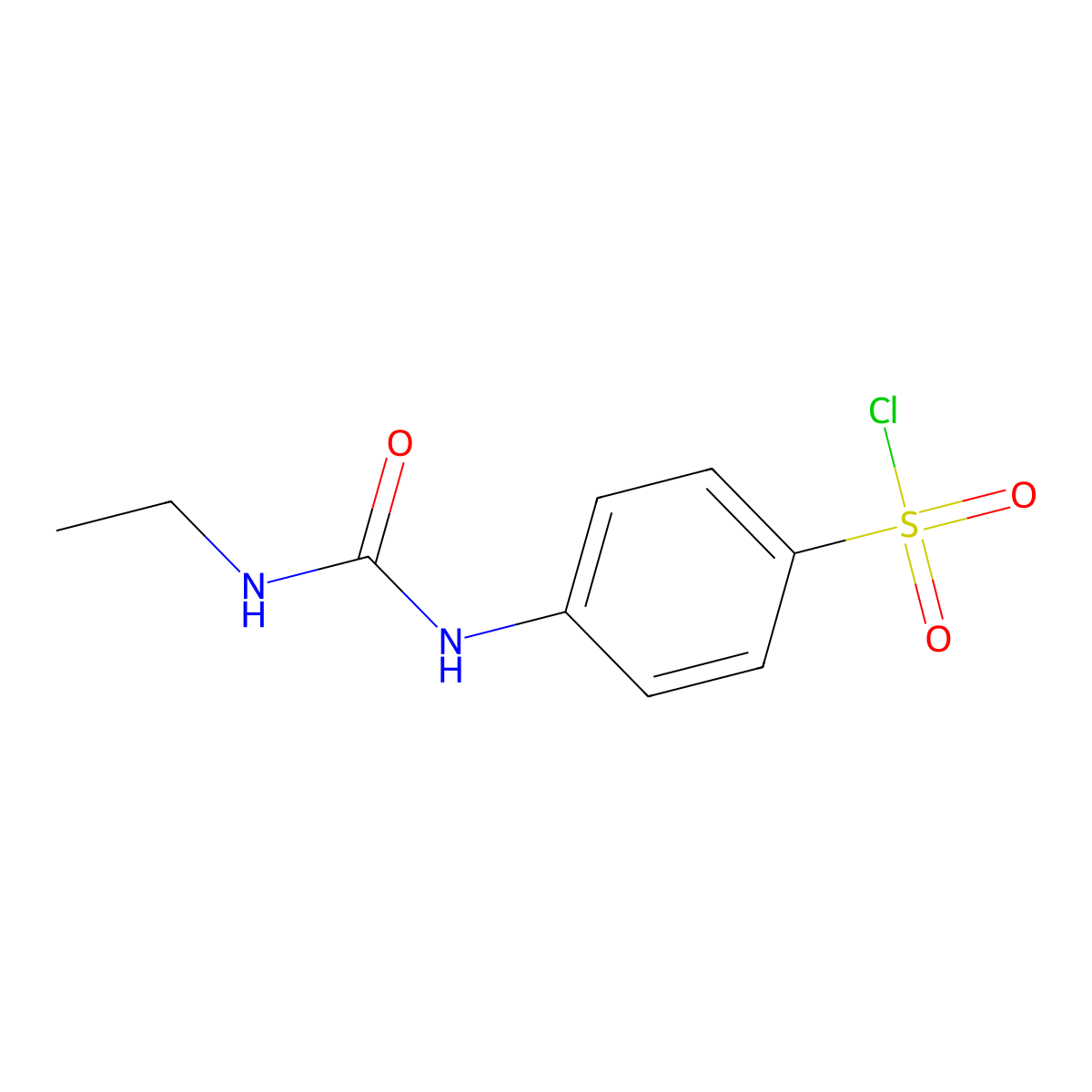 4-(3-Ethyl-ureido)-benzenesulfonyl chloride molecular structure, CAS 677326-98-6