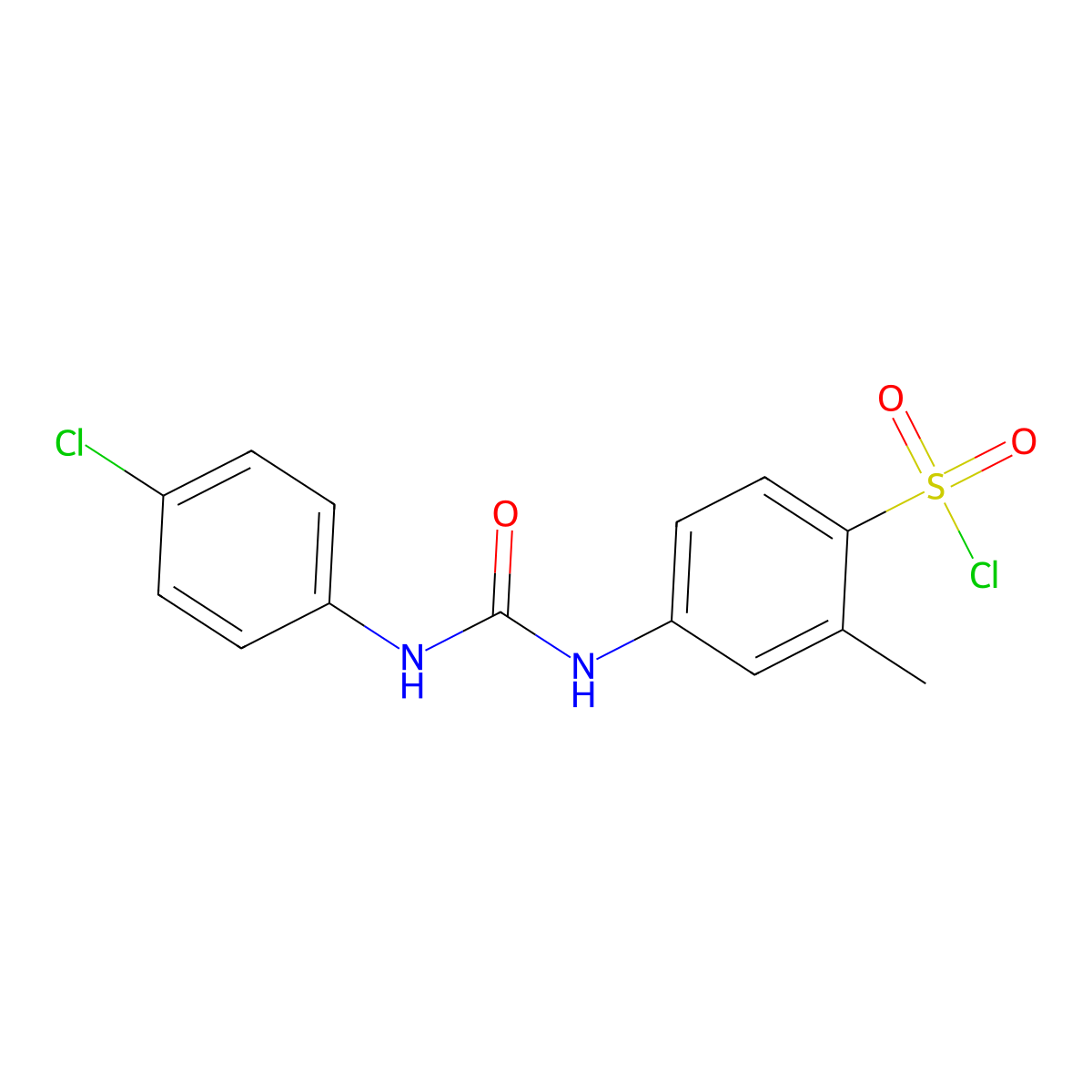 4-[3-(4-Chlorophenyl)ureido]-2-methylbenzenesulfonyl chloride molecular structure, CAS 677327-00-3