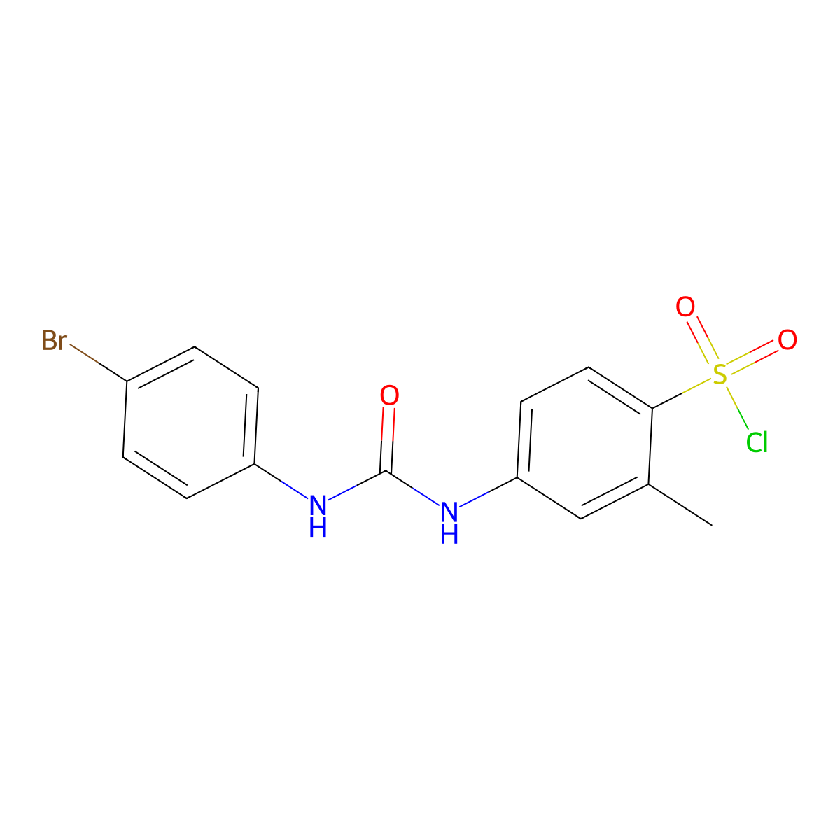 4-(3-(4-Bromophenyl)ureido)-2-methylbenzene-1-sulfonyl chloride molecular structure, CAS 677327-02-5