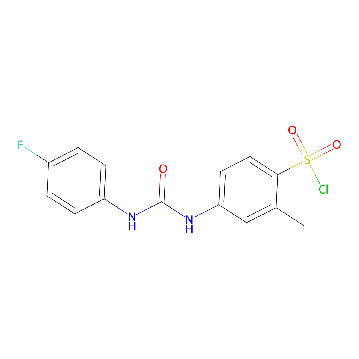 4-(3-(4-Fluorophenyl)ureido)-2-methylbenzene-1-sulfonyl chloride molecular structure, CAS 677327-10-5