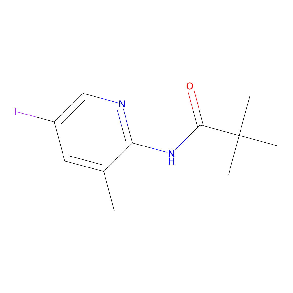 N-(5-Iodo-3-methylpyridin-2-yl)-2,2-dimethylpropanamide molecular structure, CAS 677327-29-6