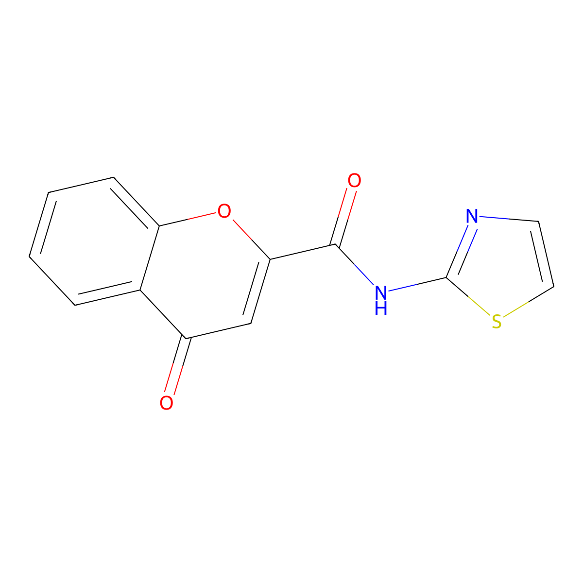 4-oxo-N-(thiazol-2-yl)-4H-chromene-2-carboxamide molecular structure, CAS 67733-16-8