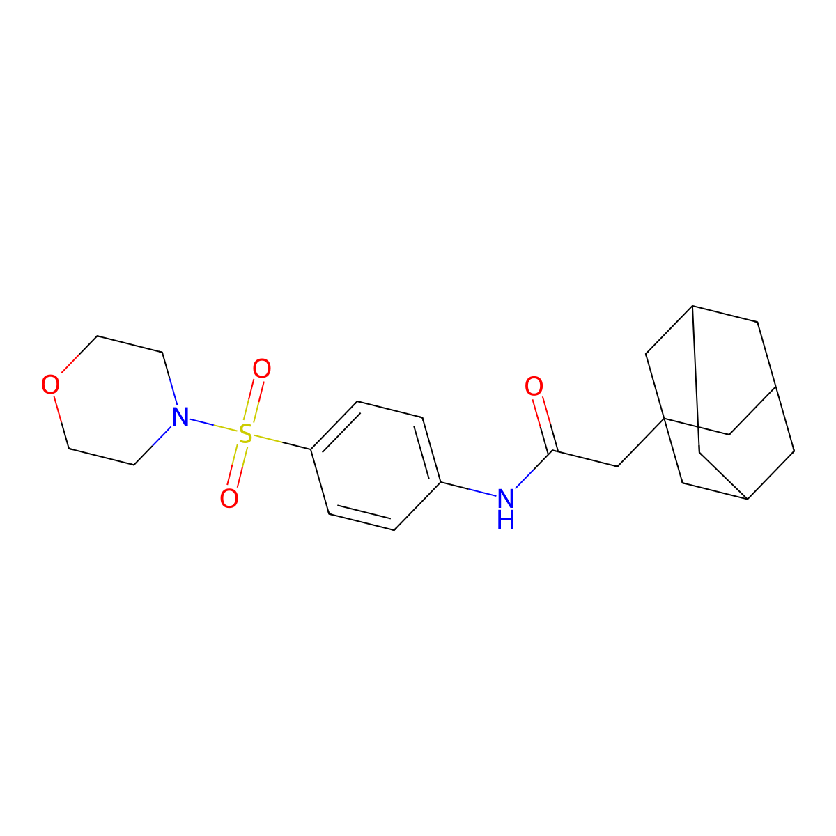 2-(1-adamantyl)-N-(4-morpholin-4-ylsulfonylphenyl)acetamide molecular structure, CAS 677330-54-0