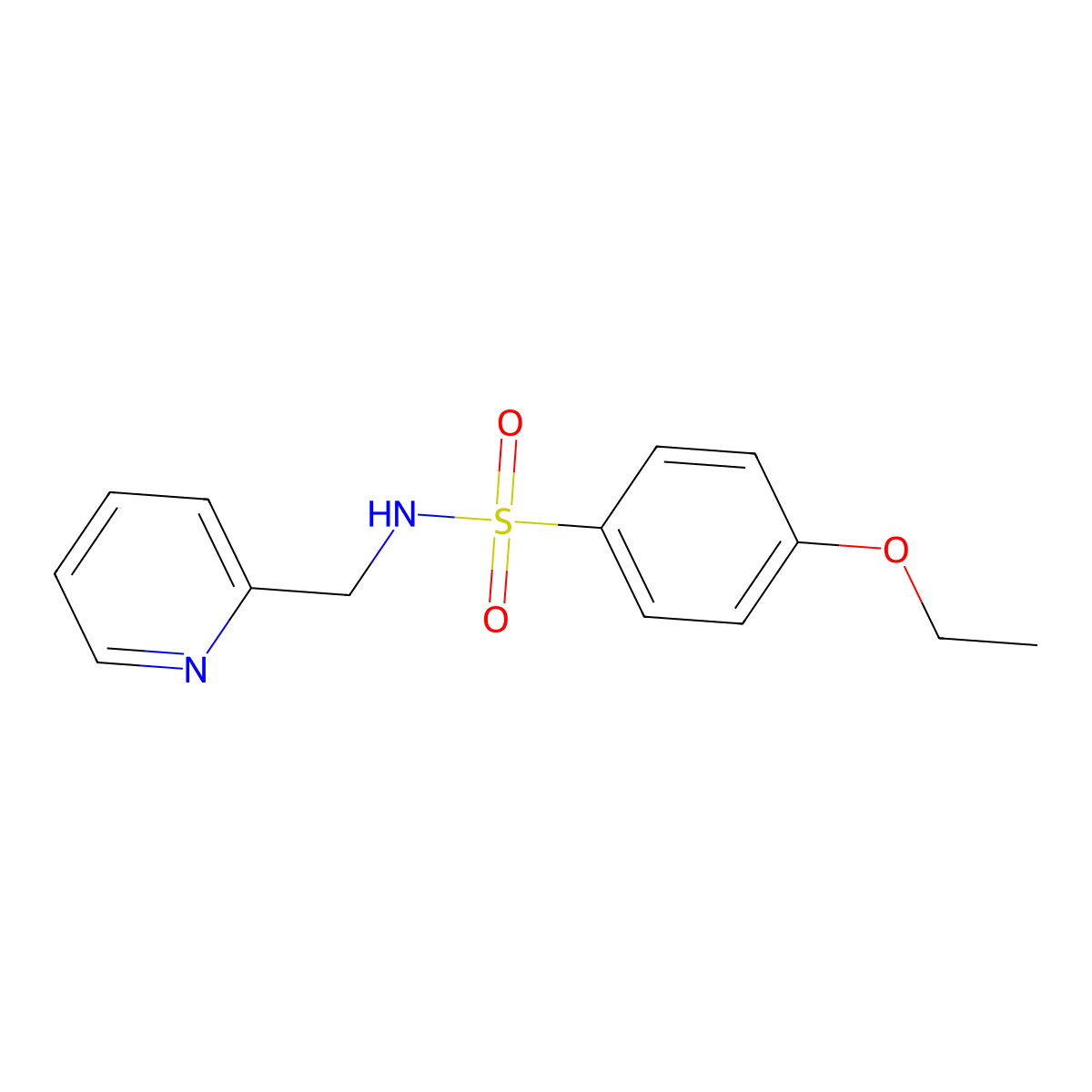 4-ethoxy-N-(pyridin-2-ylmethyl)benzenesulfonamide molecular structure, CAS 677332-03-5