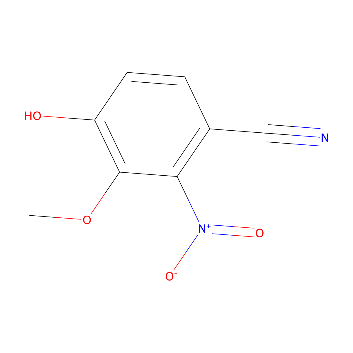 4-Hydroxy-3-methoxy-2-nitrobenzonitrile molecular structure, CAS 677335-32-9