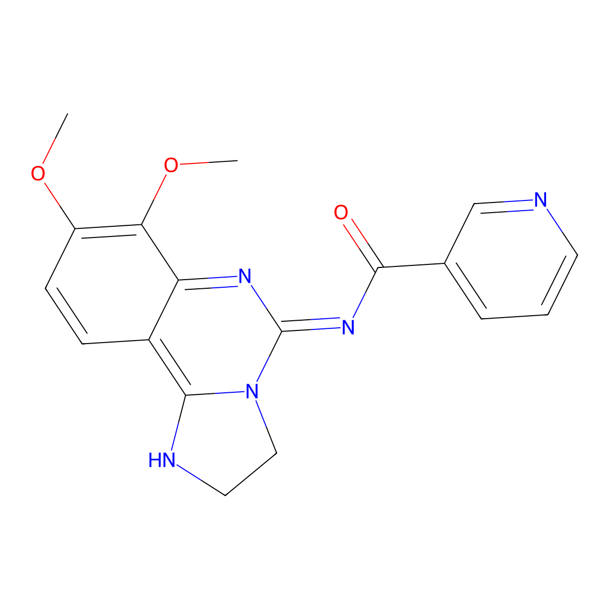 N-(7,8-dimethoxy-2,3-dihydroimidazo[1,2-c]quinazolin-5-yl)nicotinamide molecular structure, CAS 677338-12-4