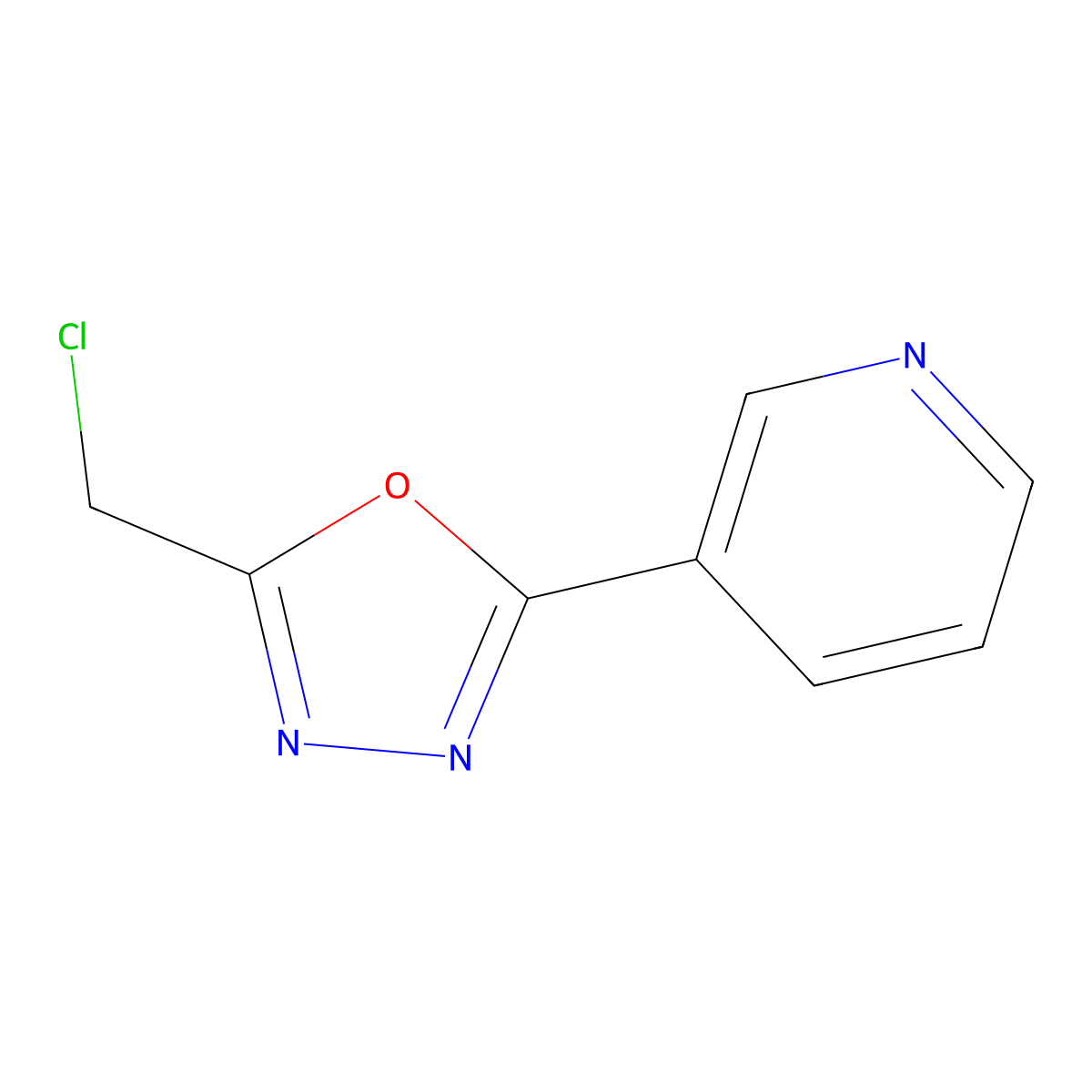 3-[5-(Chloromethyl)-1,3,4-oxadiazol-2-yl]pyridine molecular structure, CAS 677347-79-4