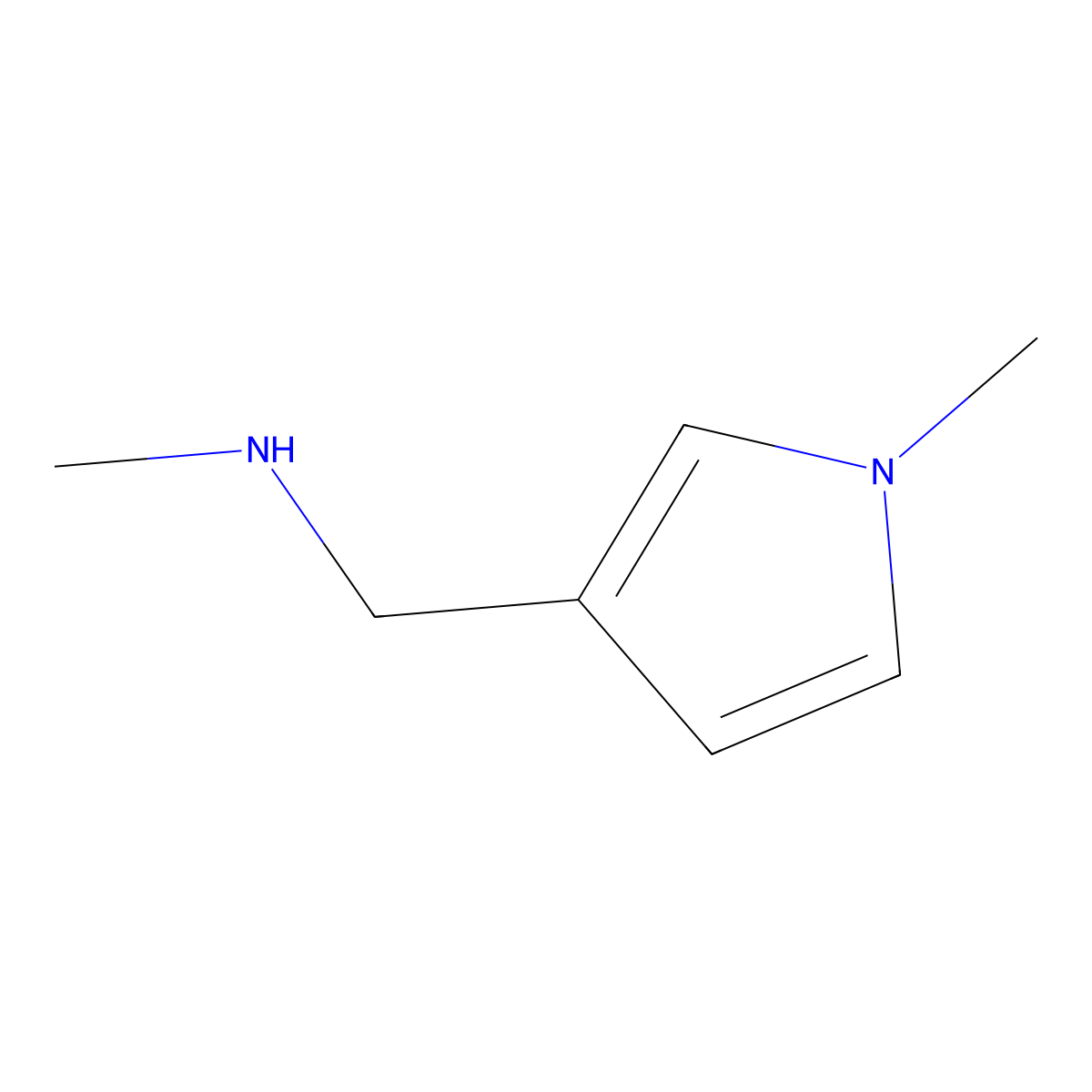 methyl[(1-methyl-1H-pyrrol-3-yl)methyl]amine molecular structure, CAS 677349-92-7