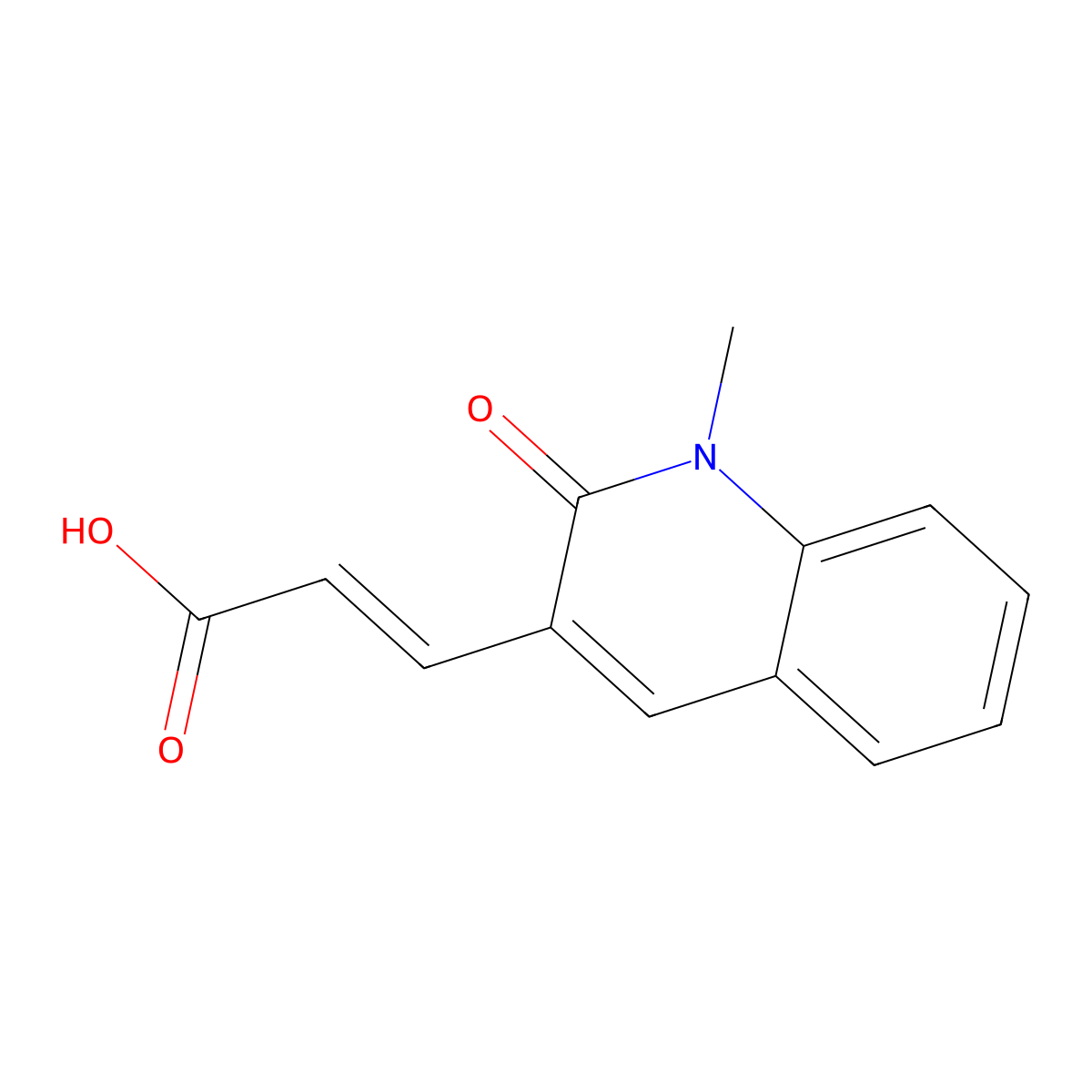 (2E)-3-(1-methyl-2-oxo-1,2-dihydroquinolin-3-yl)prop-2-enoic acid molecular structure, CAS 67735-45-9