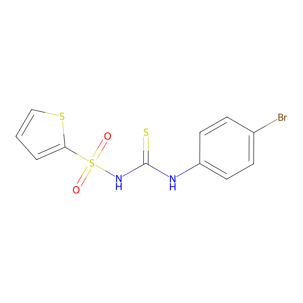 1-(4-Bromophenyl)-3-thiophen-2-ylsulfonylthiourea molecular structure, CAS 67735-63-1