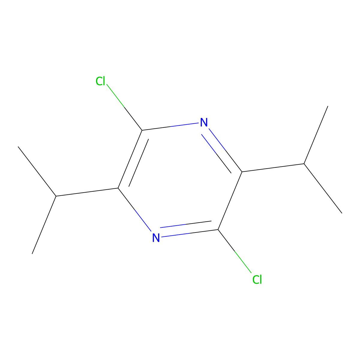 2,5-Dichloro-3,6-di(propan-2-yl)pyrazine molecular structure, CAS 67735-80-2