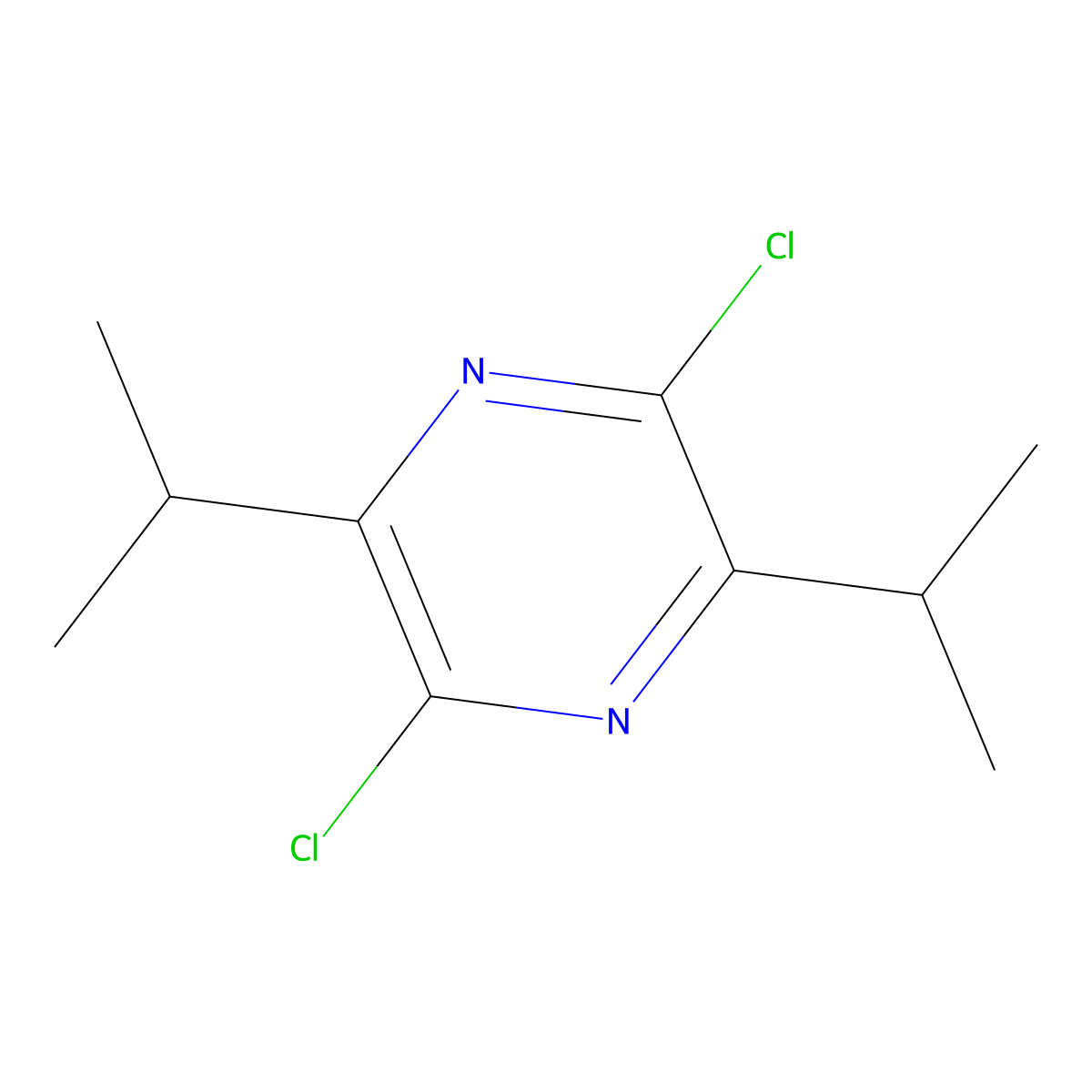 2,5-Dichloro-3,6-di(propan-2-yl)pyrazine molecular structure, CAS 67735-80-2