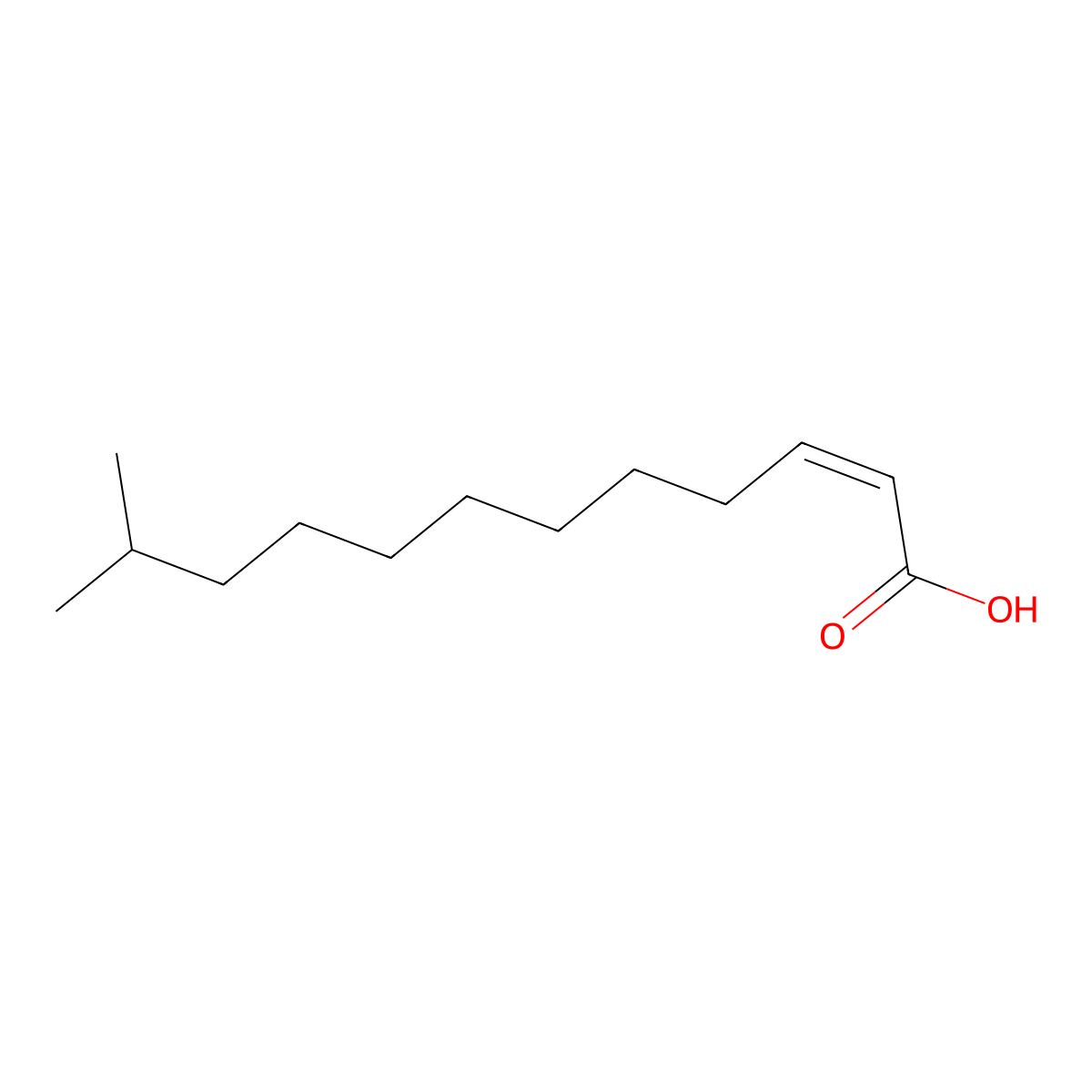 cis-11-Methyl-2-dodecenoic acid molecular structure, CAS 677354-23-3
