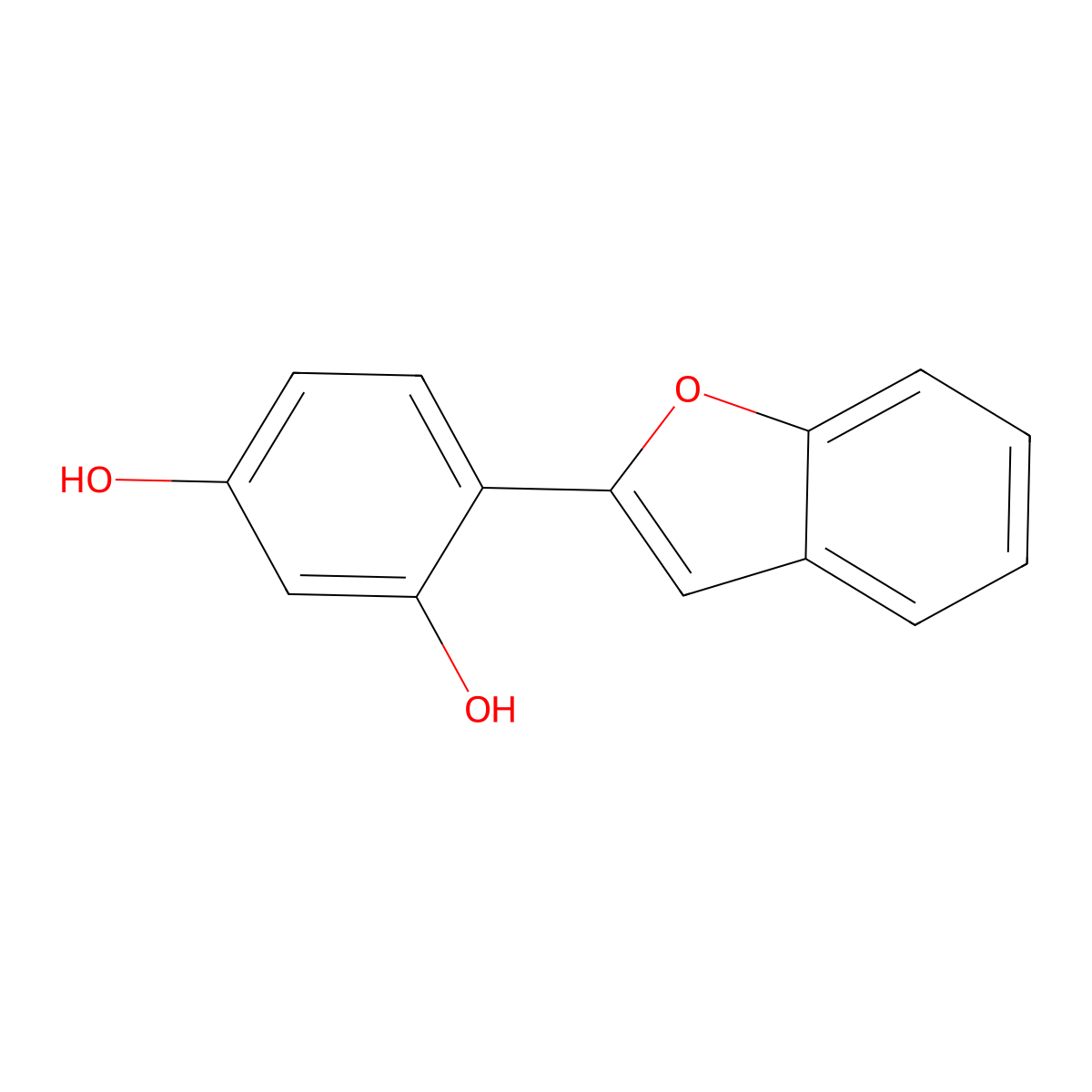 4-(1-Benzofuran-2-yl)benzene-1,3-diol molecular structure, CAS 67736-18-9