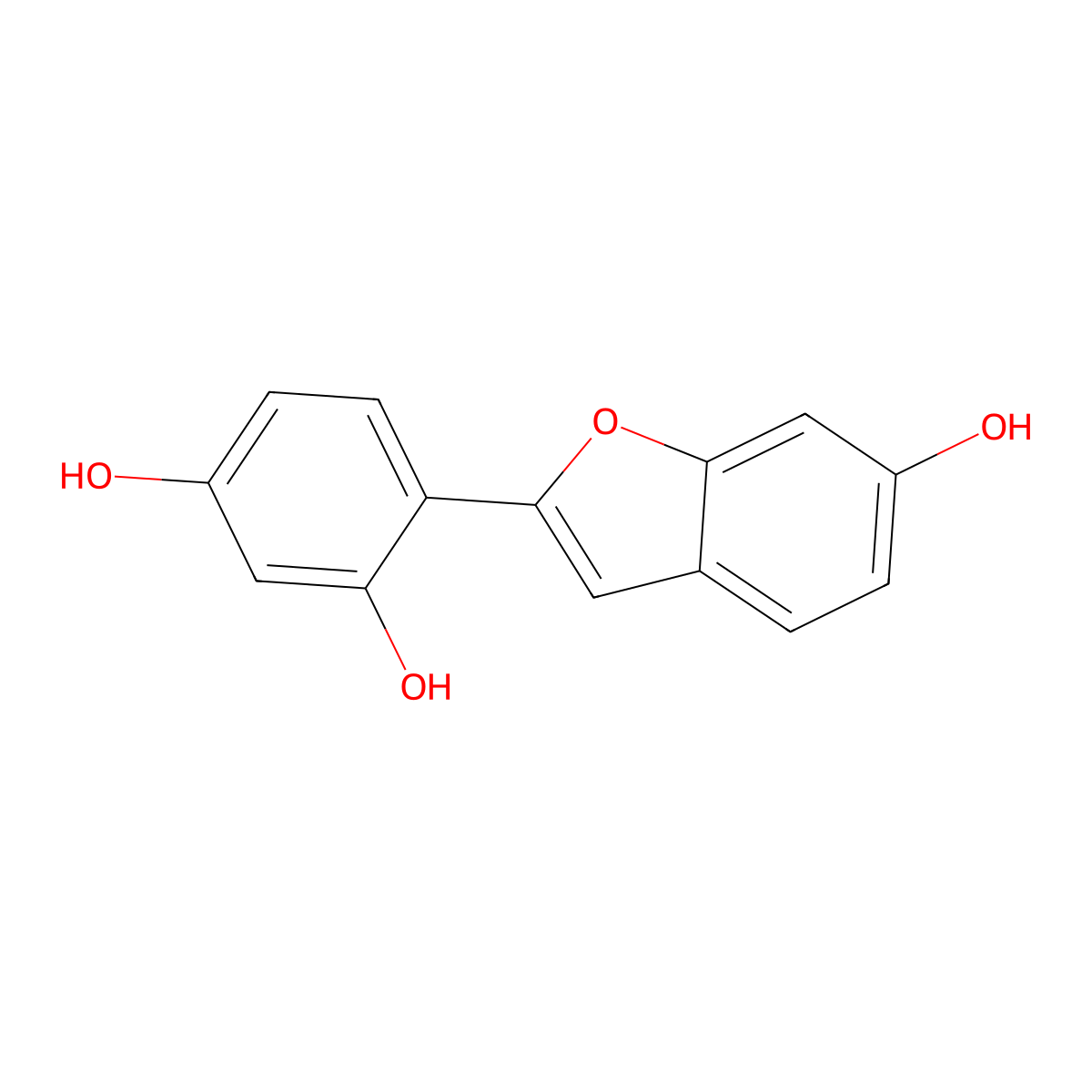 2-(2,4-Dihydroxyphenyl)-6-hydroxybenzofuran molecular structure, CAS 67736-22-5