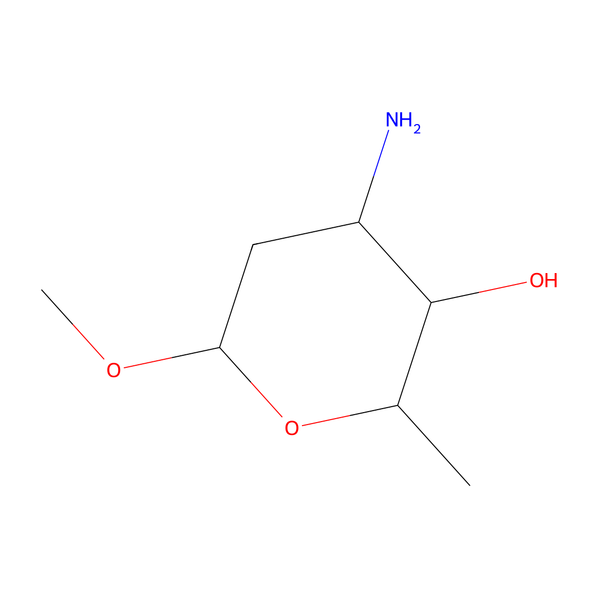 4-Amino-6-methoxy-2-methyloxan-3-ol molecular structure, CAS 67737-60-4