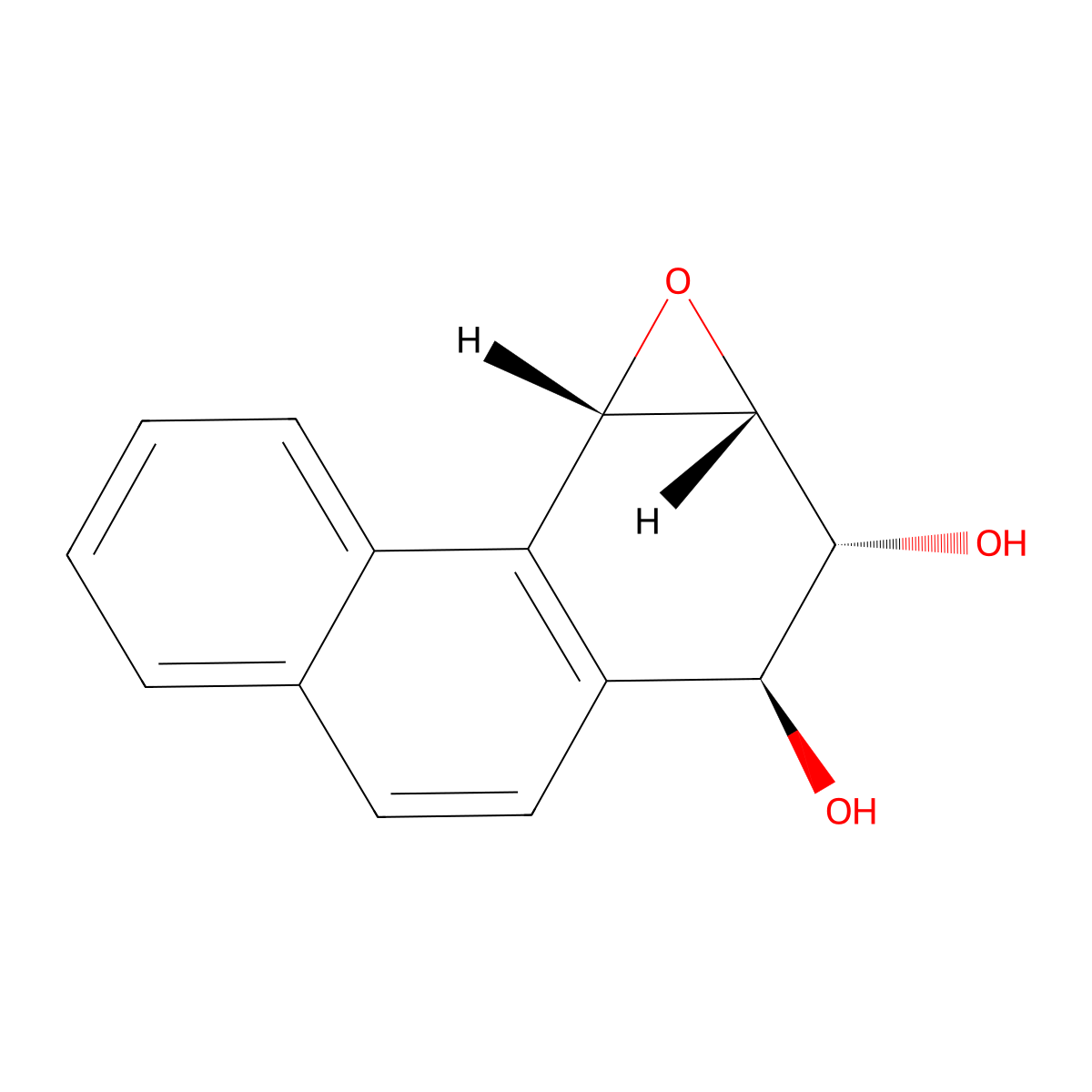1-beta,2-beta-Phenanthrenediol, 1,2,3,4-tetrahydro-3-alpha,4-alpha-epoxy-, (+-)- molecular structure, CAS 67737-62-6