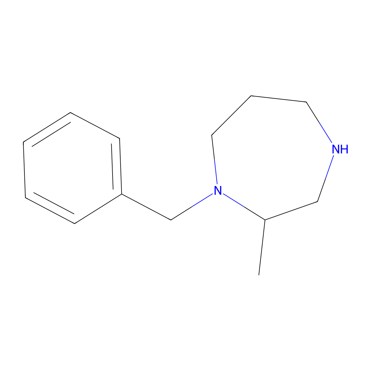 1-Benzyl-2-methyl-1,4-diazepane molecular structure, CAS 67744-47-2