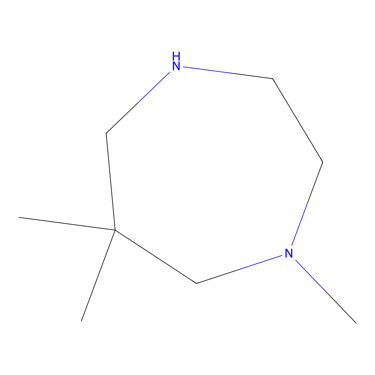 Hexahydro-1,6,6-trimethyl-1H-1,4-diazepine molecular structure, CAS 67744-50-7