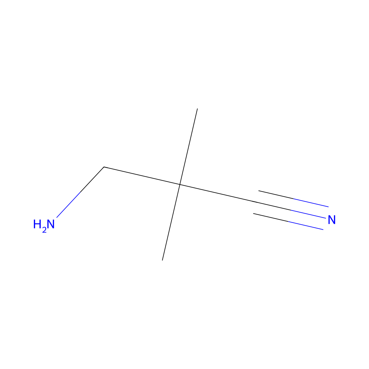 3-Amino-2,2-dimethylpropanenitrile molecular structure, CAS 67744-70-1