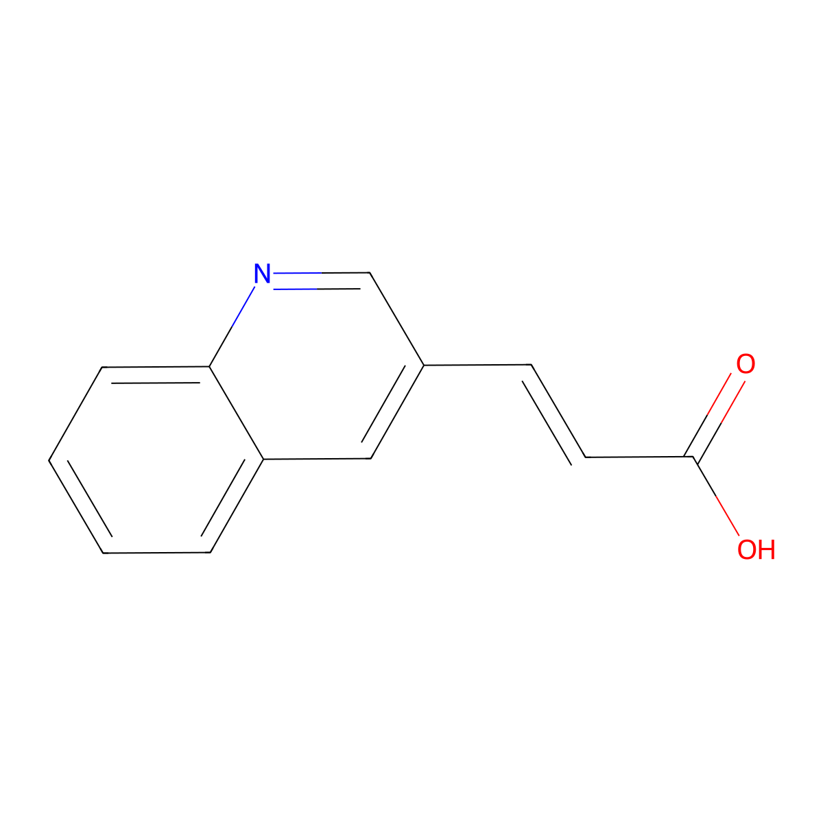(2E)-3-(quinolin-3-yl)prop-2-enoic acid molecular structure, CAS 67752-27-6