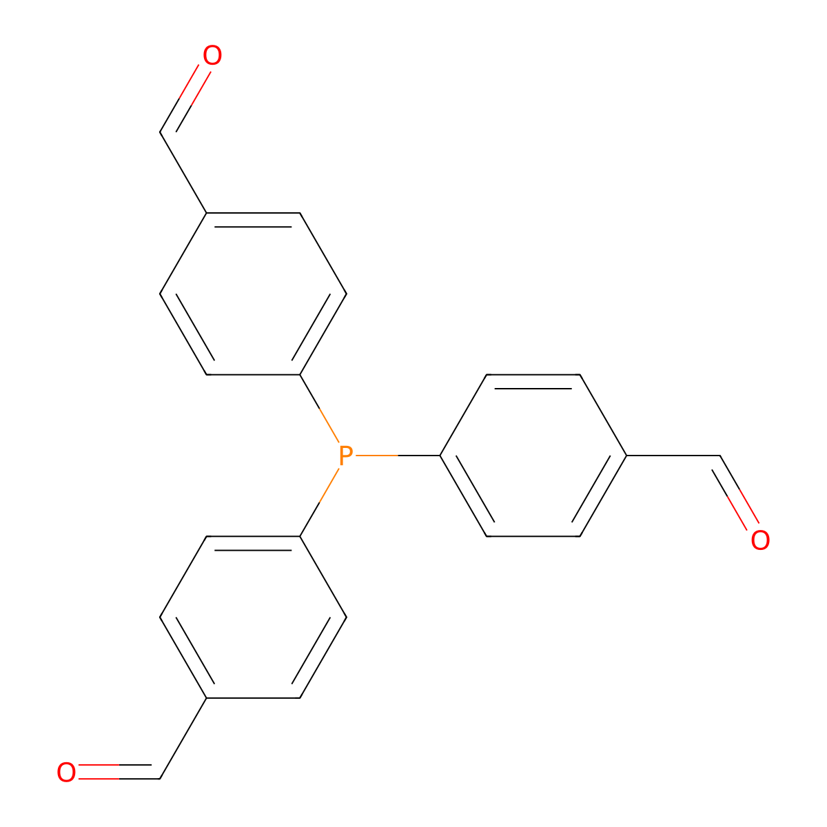 4,4',4''-Phosphanetriyltribenzaldehyde molecular structure, CAS 67753-41-7