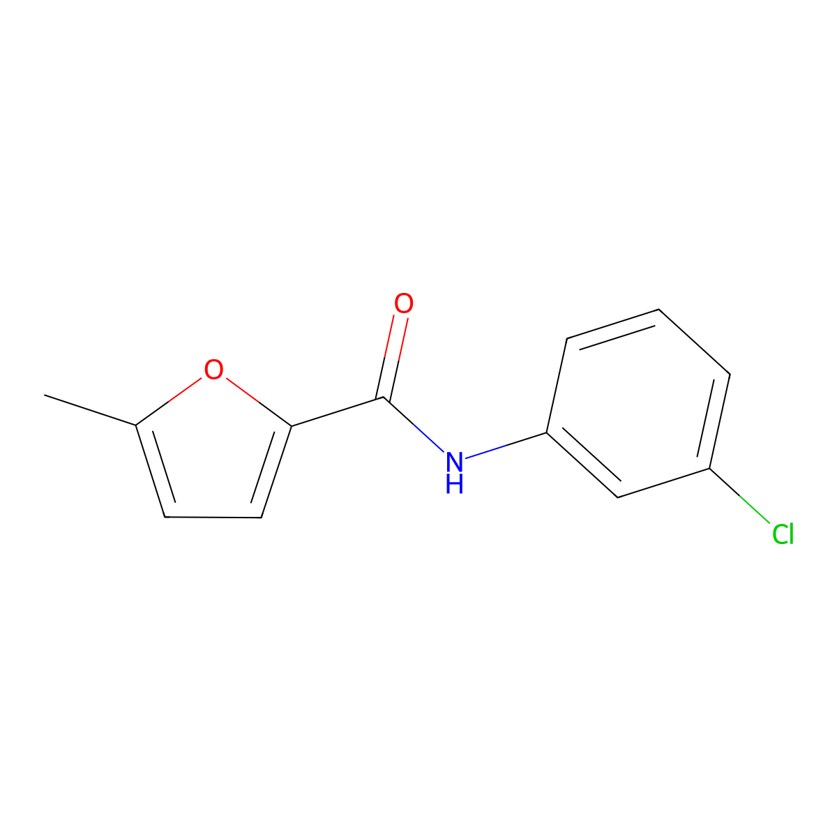 N-(3-chlorophenyl)-5-methylfuran-2-carboxamide molecular structure, CAS 67764-25-4