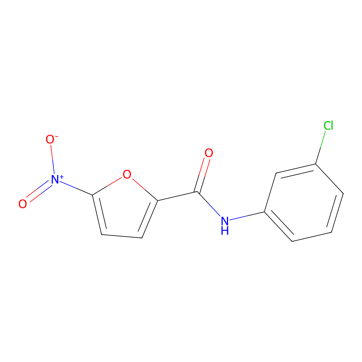N-(3-chlorophenyl)-5-nitrofuran-2-carboxamide molecular structure, CAS 67764-28-7