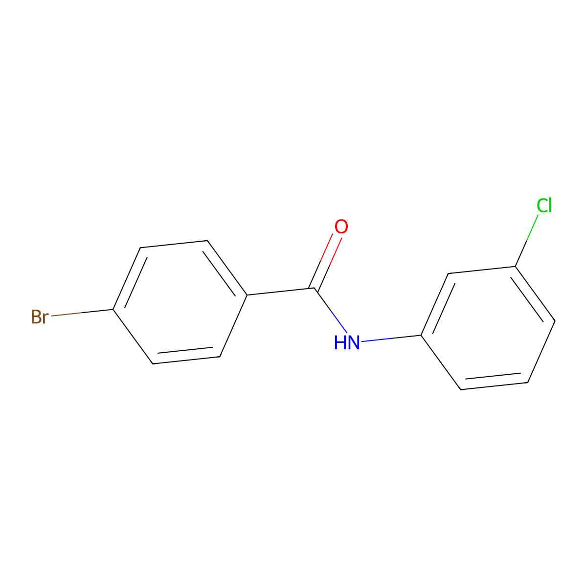 4-Bromo-N-(3-chlorophenyl)benzamide molecular structure, CAS 67764-29-8