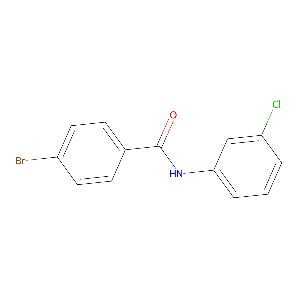 4-Bromo-N-(3-chlorophenyl)benzamide molecular structure, CAS 67764-29-8