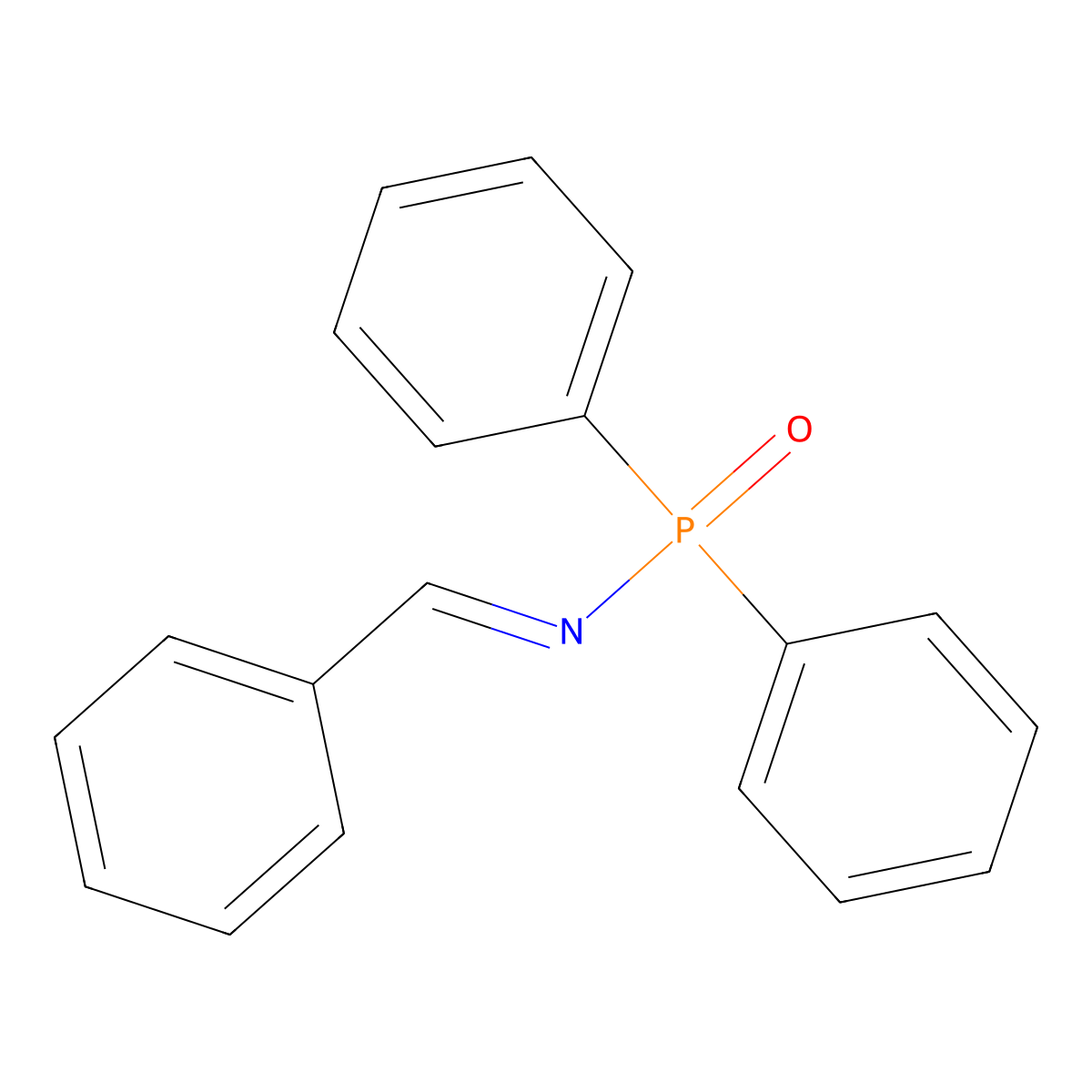 P,P-Diphenyl-N-(phenylmethylene)phosphinic amide molecular structure, CAS 67764-52-7