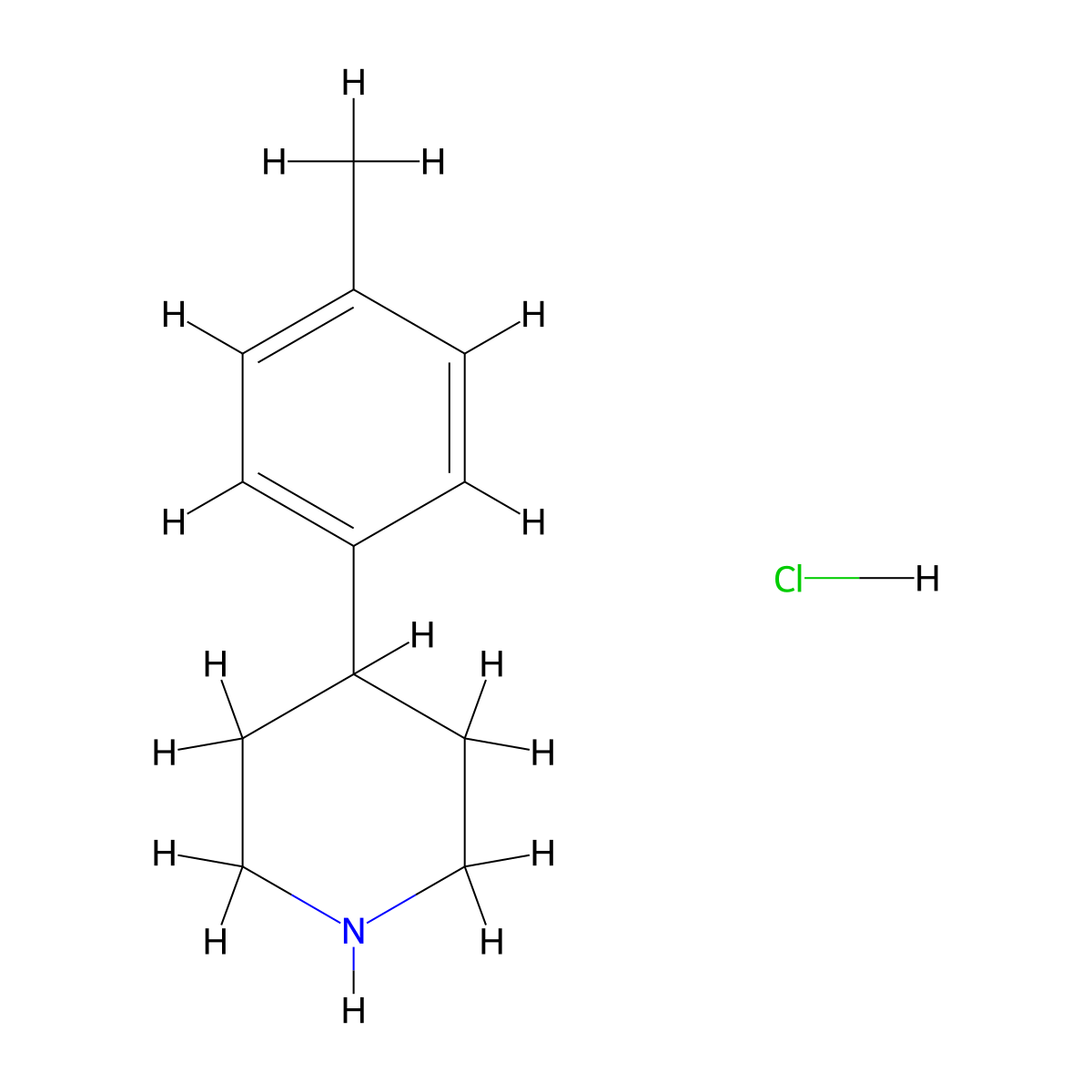 4-(4-Methylphenyl)piperidine hydrochloride molecular structure, CAS 67765-24-6