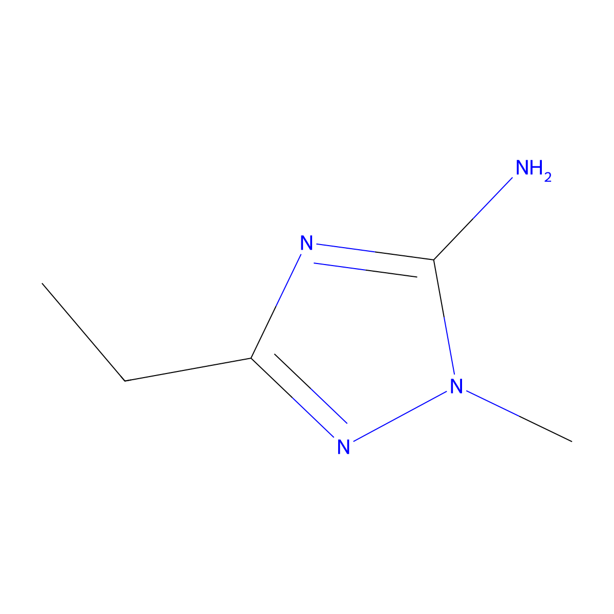 3-ethyl-1-methyl-1H-1,2,4-triazol-5-amine molecular structure, CAS 67766-67-0