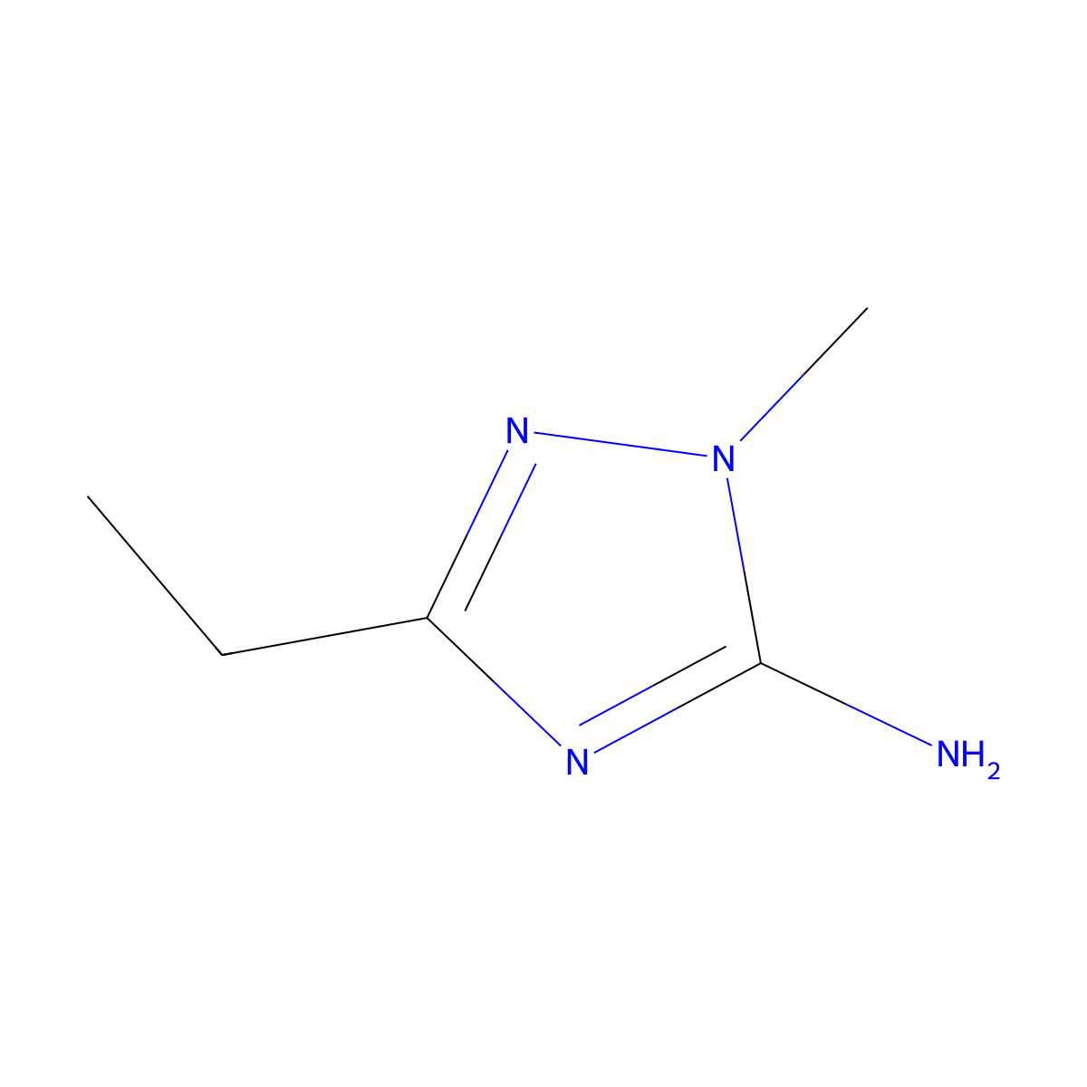 3-ethyl-1-methyl-1H-1,2,4-triazol-5-amine molecular structure, CAS 67766-67-0