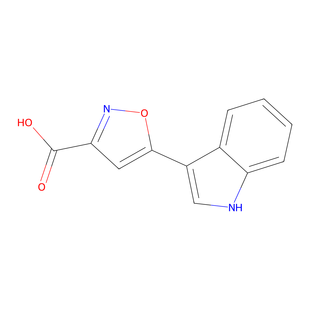 5-(1H-Indol-3-YL)isoxazole-3-carboxylic acid molecular structure, CAS 67766-85-2