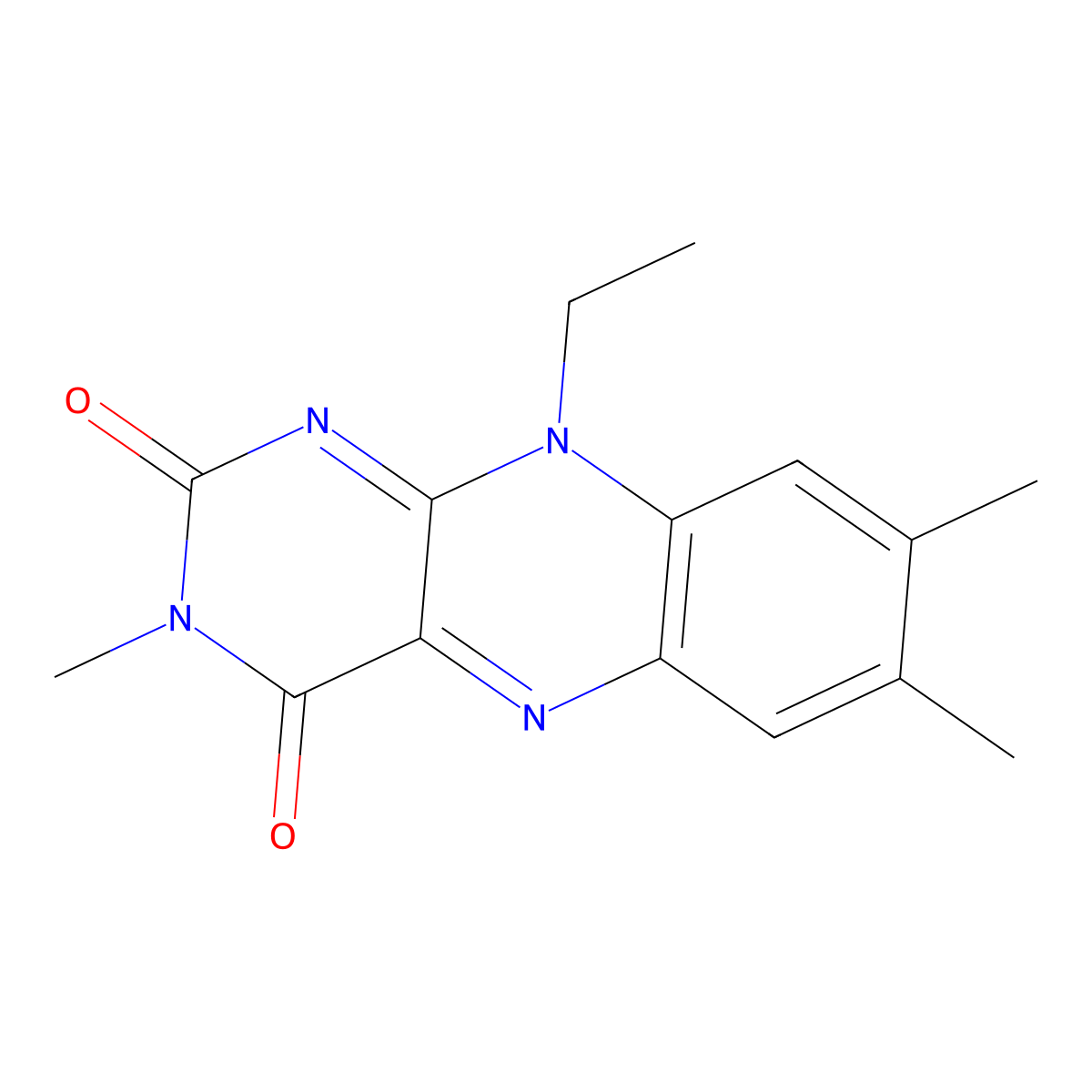 10-Ethyl-3,7,8-trimethylbenzo[g]pteridine-2,4(3H,10H)-dione molecular structure, CAS 67767-38-8