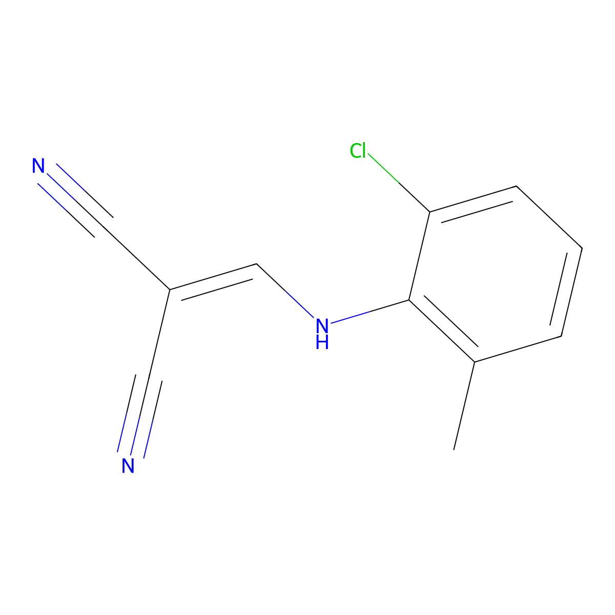 (((2-Chloro-6-methylphenyl)amino)methylene)methane-1,1-dicarbonitrile molecular structure, CAS 67769-57-7