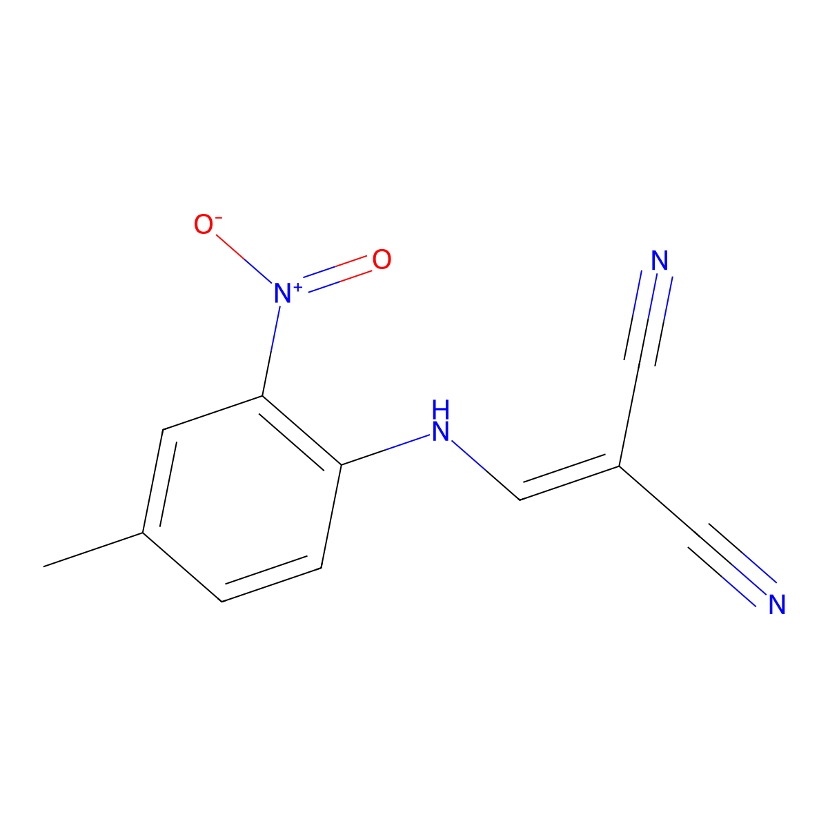 2-{[(4-Methyl-2-nitrophenyl)amino]methylidene}propanedinitrile molecular structure, CAS 67769-58-8