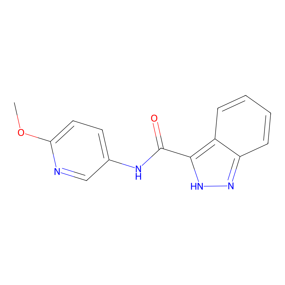 N-(6-methoxypyridin-3-yl)-1H-indazole-3-carboxamide molecular structure, CAS 677701-80-3